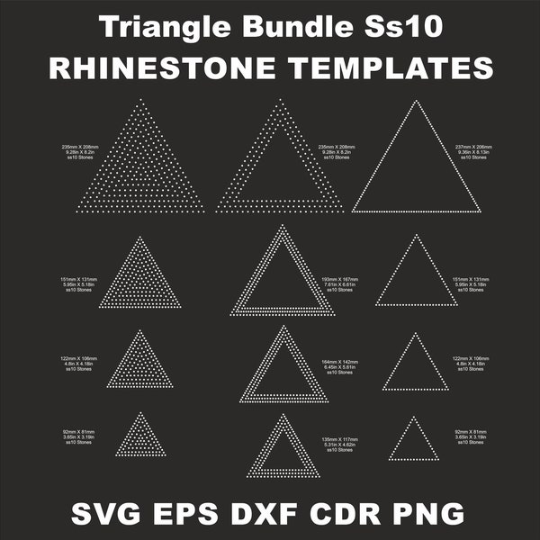 Rhinestone Triangle Bundle Template,Triangle Rhinestone, Ss10,Triangle Svg Bundle,Bundle,Triangle Cricut rhinestone,Crystal Triangle SVG