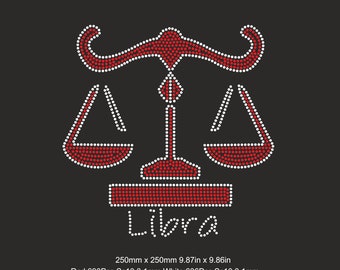 Libra Rhinestone Horoscopes Template T shirt Zodiac sign Ss10 Svg Design DOWNLOAD Rhinestone CUT TEMPLATE File cricut Libra rhinestone