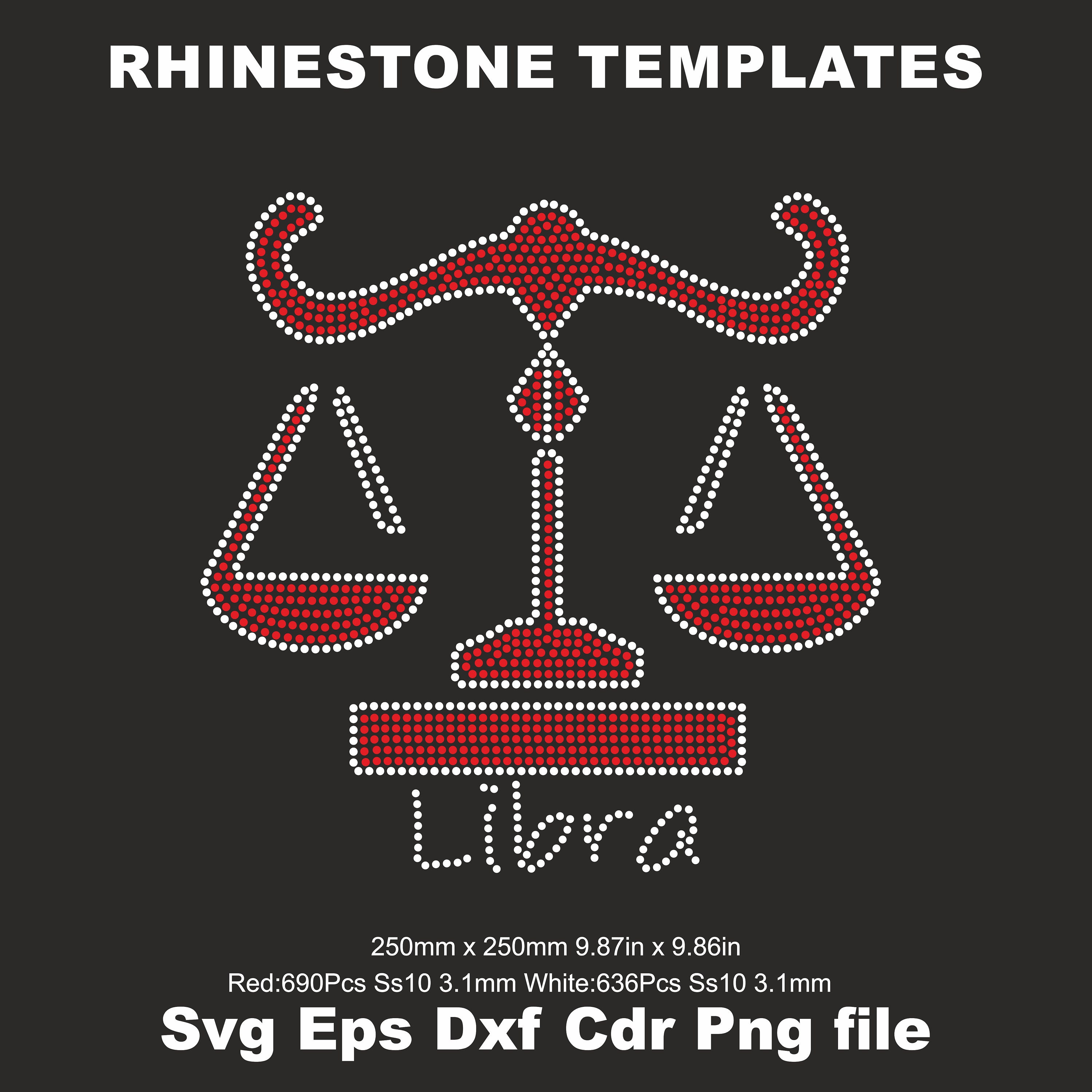 Libra Rhinestone Libra Horoscopes Rhinestone Template Iron on Transfer Zodiac Sign Ss10 ...