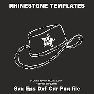 Hat Rhinestone SS10 SVG ,Cowboy Hat Rhinestone Template,CowGirl Rhinestone,Sheriff Hat SVG Cricut Cut File Hotfix Template woman shirts svg