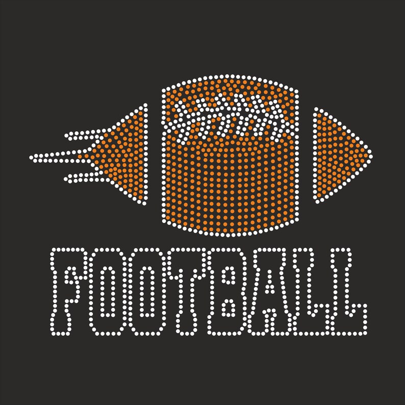 Football Rhinestone Template SVG Ss10,football Iron on Transfer Hot ...