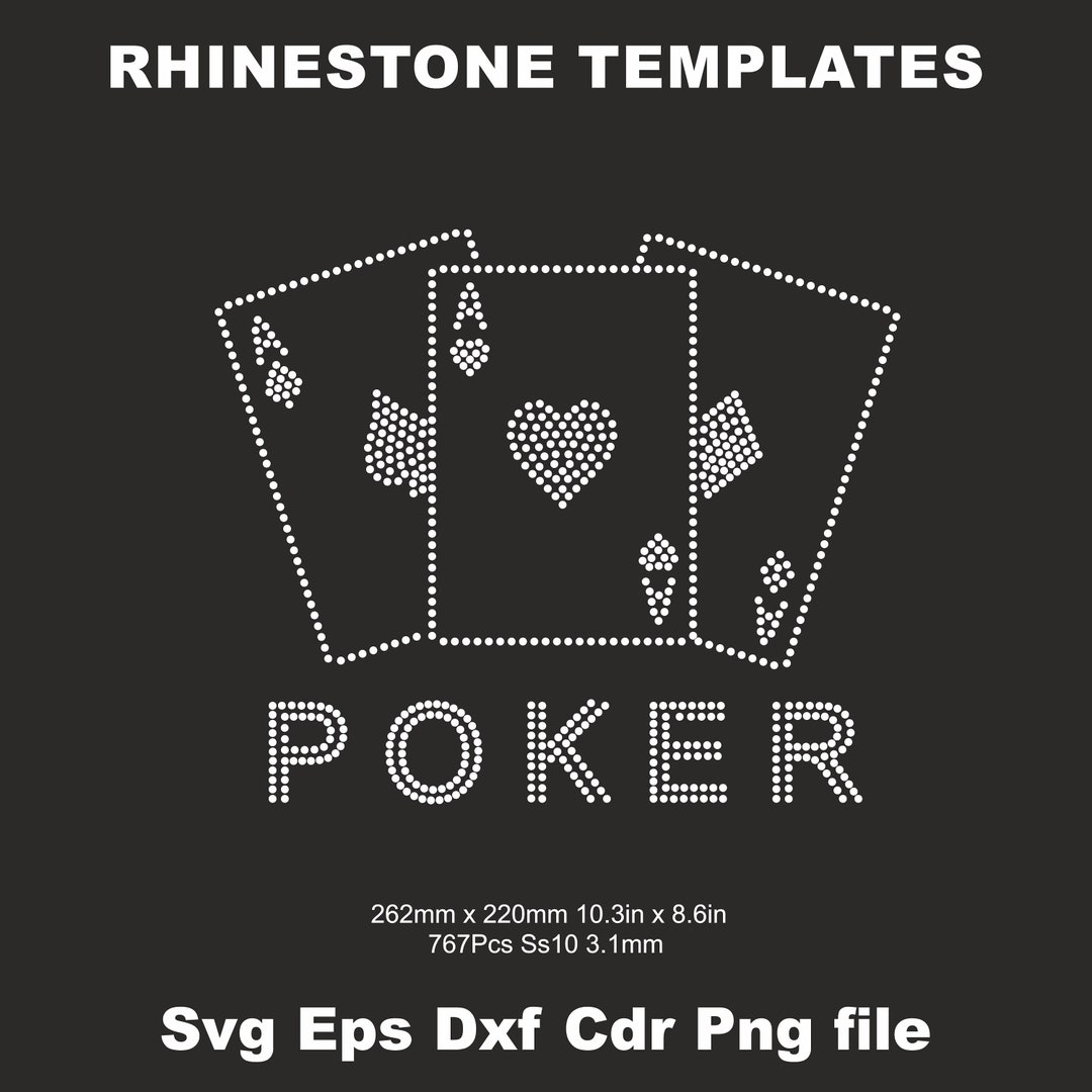 Poker Rhinestone Template,royal Flush Iron on Transfer Game Card ...