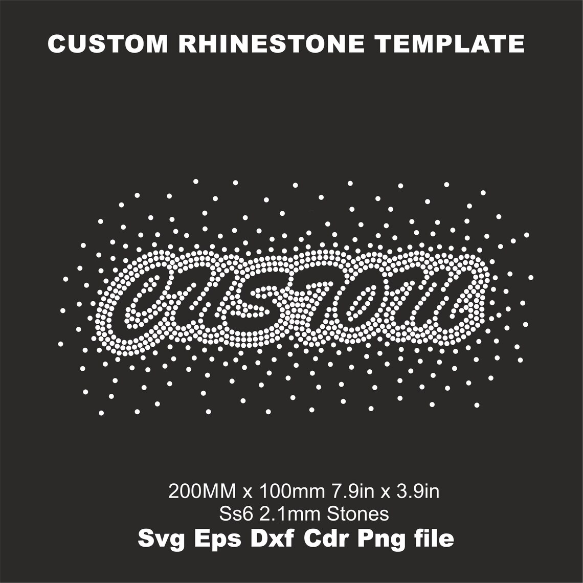 Custom Rhinestone Template CUSTOM Rhinestone Templates Name or Word Svg Ss6 Rhinestone ...