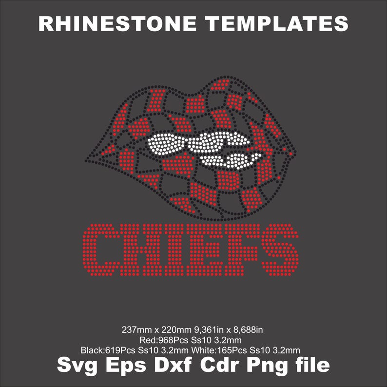 Chiefs Cheer Rhinestone Bling Svg Ss10 Template, Chiefs Sport Bra Bling ...