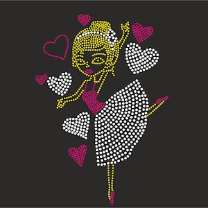 Girl Dance Rhinestone Cutting SVG, Cut File, SS6 SS10 Rhinestone , Cdr Pdf Dxf EPS - Silhouette , Bling Template , Digital Download