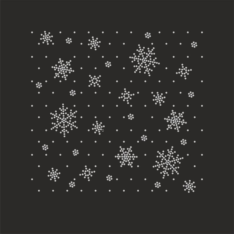 Scattered Snowflakes Rhinestone Template Svg Ss10 - Rhinestone ...
