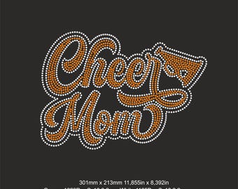 Cheer MOM Strass grote sjabloon SS10 Svg, Cheer moeder vrouw shirts svg, Cheerleader Strass, Cheer Strass, opstrijkbare overdracht