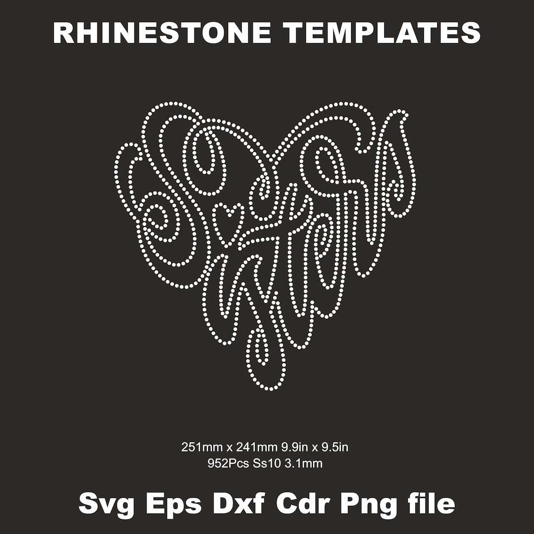 Sister Rhinestone Svg, Sister Heart Rhinestone Template Ss10 Svg ...