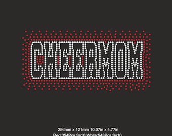 Cheer MOM Strass College sjabloon ss10 Svg, Cheer Mom opstrijkbare overdracht, Cheermom vrouw shirts svg Strass-bestand Cricut instant download