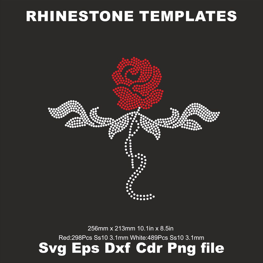 Rose Rhinestone Svg Ss10 Template - Flower Rhinestone SVG Cut File ...