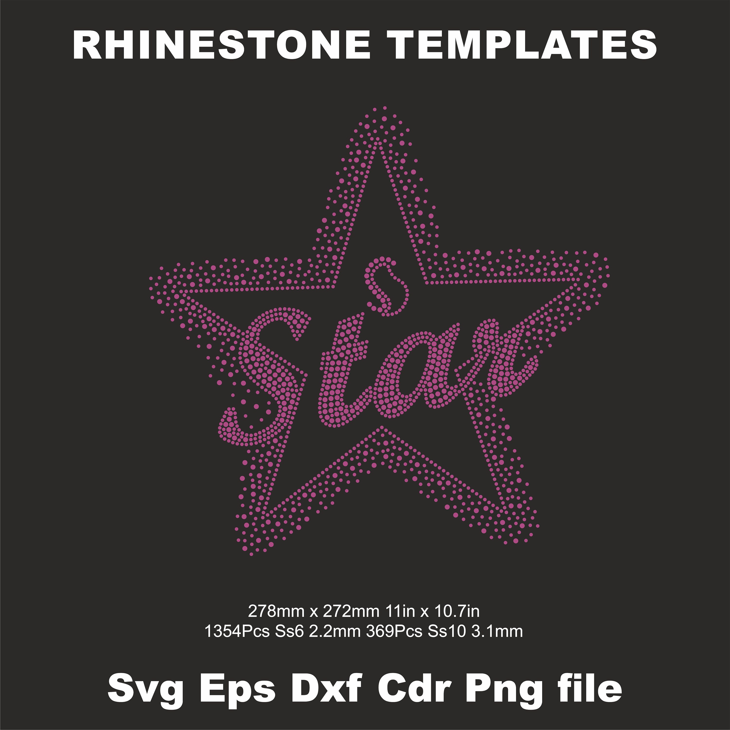 Star Rhinestone Template,star Iron on Transfer Rhinestone,ss6 Ss10,star ...