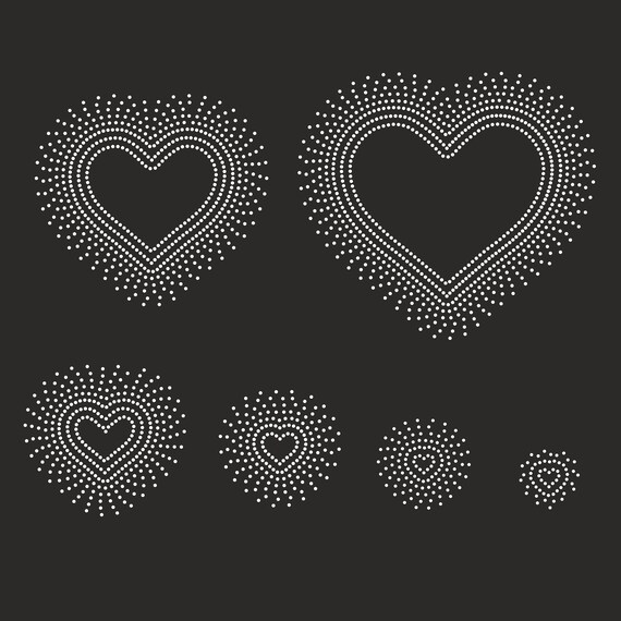 Hearts Scatter Rhinestone Bundle Ss10 Svg,spray Heart Iron  display picture 2