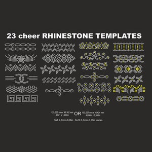 RhineStone Cheer bow Template ss6 ss10 bordure Rhinestone Cheer bow hot fix CUT TEMPLATE File in Svg Iron on transfer cricut and silhouette