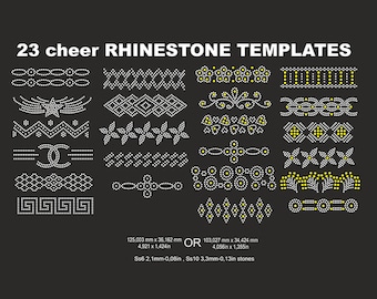 RhineStone Cheer bow Template ss6 ss10 bordure Rhinestone Cheer bow hot fix CUT TEMPLATE File in Svg Iron on transfer cricut and silhouette