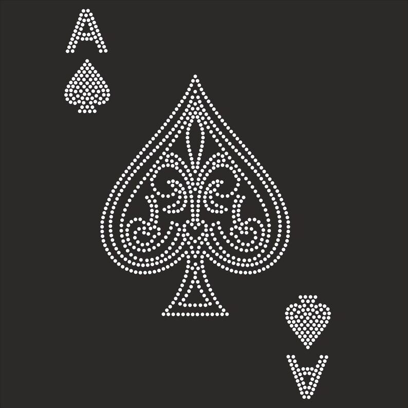 Ace of Spades Poker Lucky Playing Card Casino Rhinestone Ss6 Svg ...