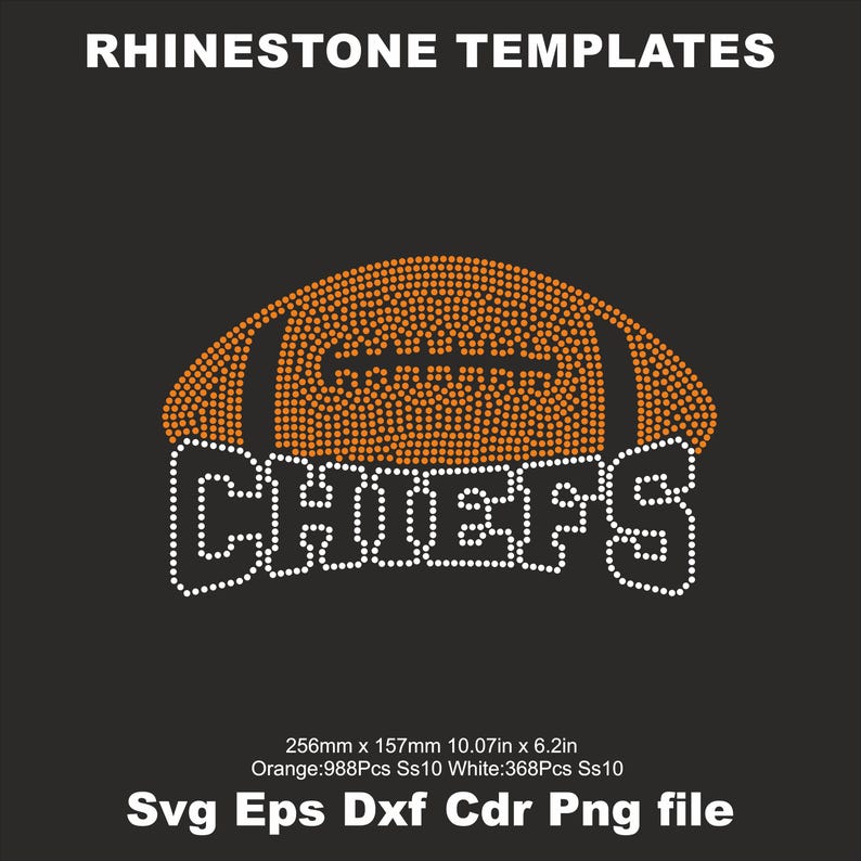 Chiefs Rhinestone Template,svg Chiefs Football Ss10 Rhinestone Template ...