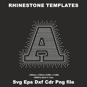 A Letter Rhinestone Template 9inch SS10  SVG Cut file ,Alphabet A  Rhinestone ,Letters Rhinestone,Font Rhinestone,