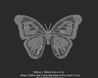 Butterfly Rhinestone templates Design Ss10 Ss6 DOWNLOAD Iron on transfer Butterfly Rhinestone T shirt File Svg woman shirts svg Embellishing