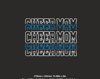 Cheer MOM Strass sjabloon SS10 Svg, Cheer Template, Cheerleader moeder Strass Strass, Cricut sjablonen Cheer Mom opstrijkbare overdracht svg