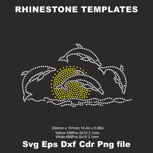 Dolphin Rhinestone,Sun Rhinestone Template ss10 Dolphin Fish Cutting SVG Cut File Cricut Silhouette,Dolphin woman shirts svg Bling Template