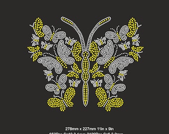 Rhinestone Butterfly Template SS10 SS6 Svg Digital Rhinestone Butterflies Template Rhinestone Cricut Template Rhinestone Silhouette Template