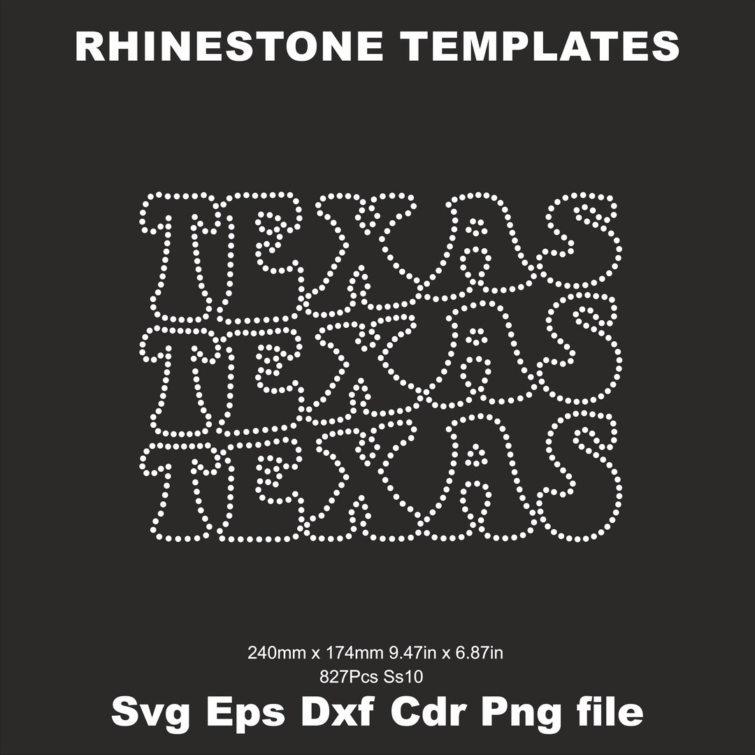 Texas Rhinestone Template,svg Ss10 Texas Rhinestone Template,cheer ...