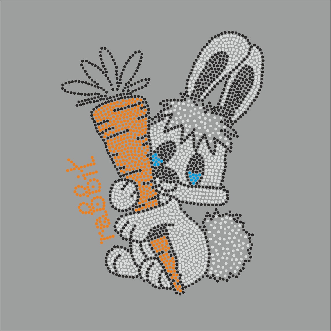 Rhinestone Rabbit Template Svg Ss10 Design Iron on Transfer Gifts for ...