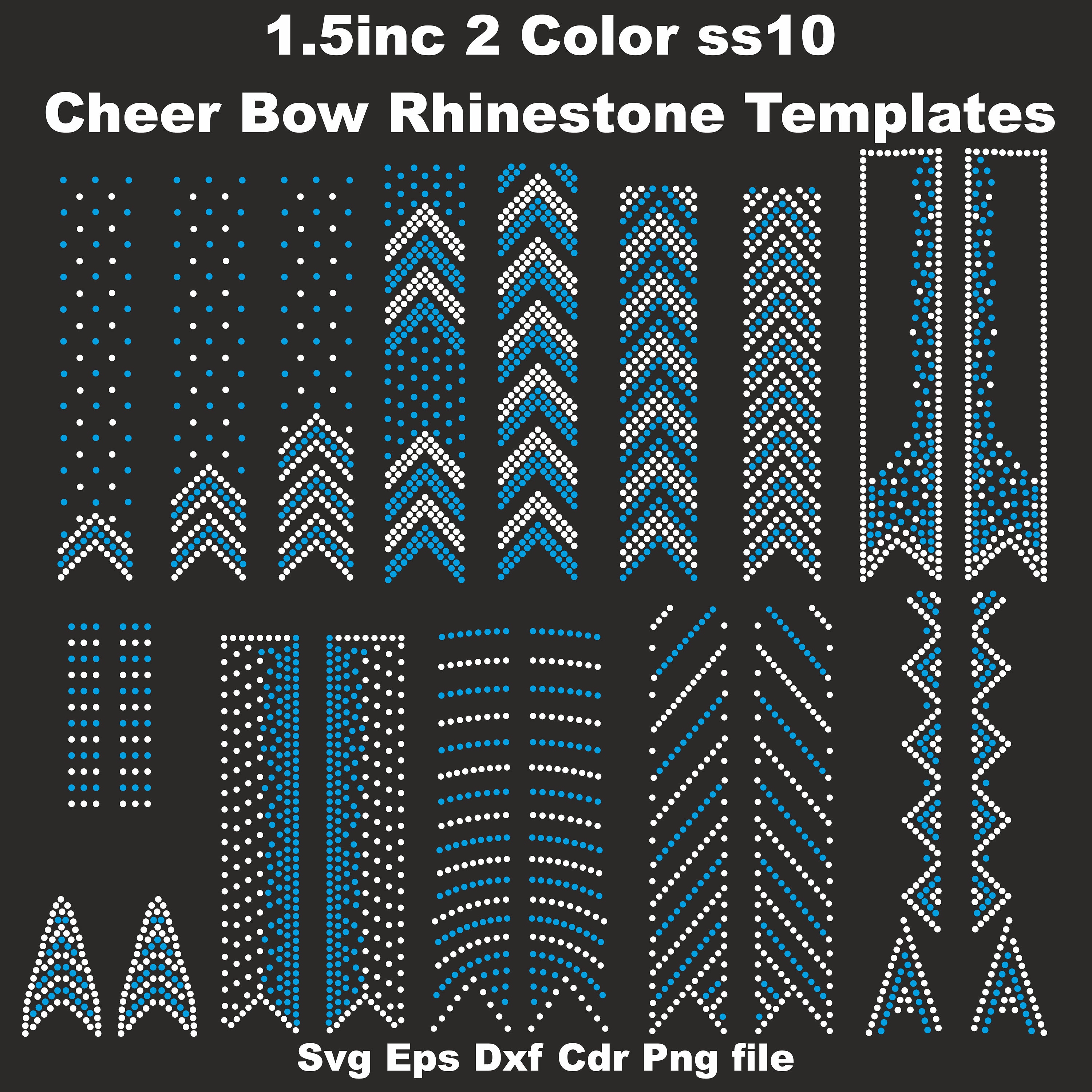 1.5 Inch Cheer Bow Rhinestone 2color SS10 Templates,rhinestones, V Tail ...