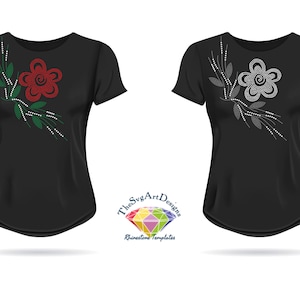 Flowers Branched Rhinestone Cut file Svg ss6 ss10,Flowers Shirts Svg,Flowers Rhinestone, Flowers İron on transfer,Flower Svg File for Cricut