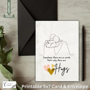 Tarjeta de condolencia con sobre, descarga instantánea