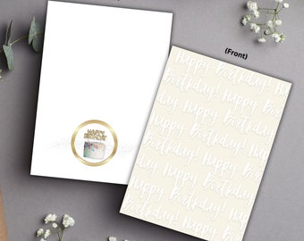 Happy Birthday Card & Envelope, Instant Download