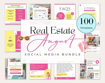 August Social Media Templates | August Makler | Sommer Immo Instagram Posts| Realtor Canva Vorlagen