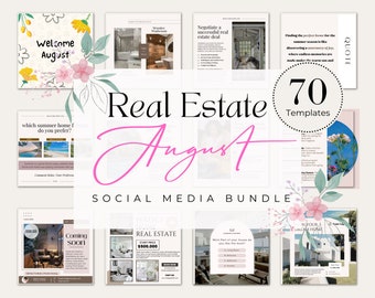 70+ August Vorlagen| August Makler Social Media Posts & Geschichten | Templates für Grundbesitz| Instagram Facebook Posts