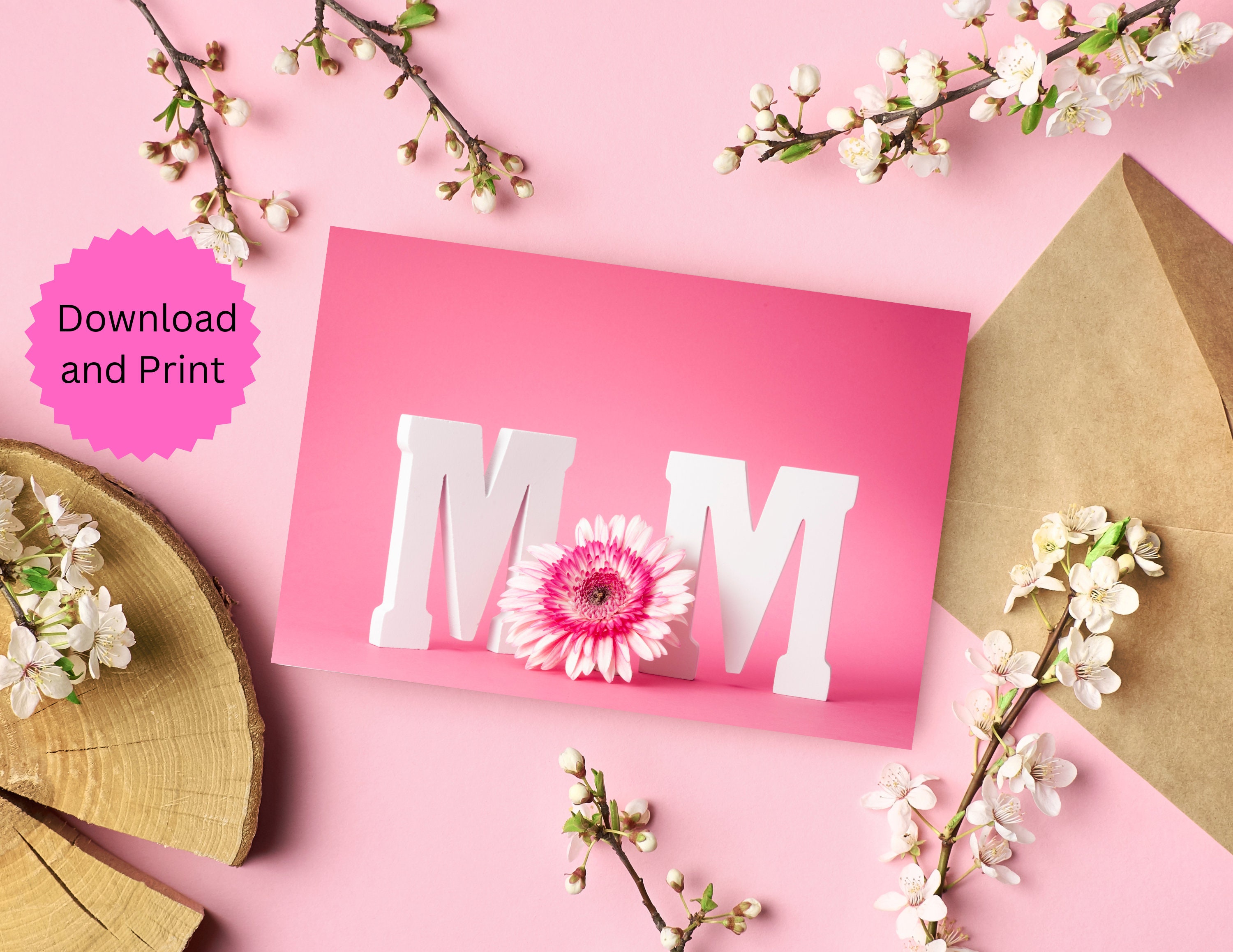 Mothers Birthday Card, Printable, Happy Mothers Day, Digital Download ...