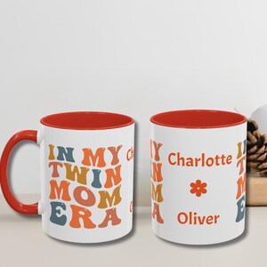 In my Twin Mom Era Mug | Free Personalization |Twin Mama | Mothers Day | Birthday for Mom | Twin Mom Gift | Accent Coffee Mug (11, 15oz)