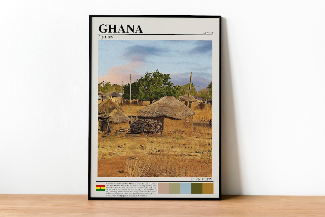 Ghana Wall Art Oil Painting Print Ghana Poster Ghana Art Etsy