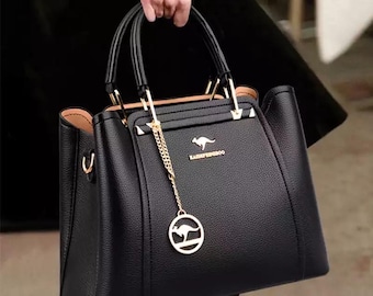 Bolso bandolera de piel, bolso de mano de lujo con monograma de diseñador, bolso de moda para mujer, bolso de hombro clásico, regalo para ella, bolso de trabajo profesional.