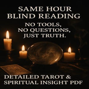 Same Day, Blind Reading without Questions, Very Detailed Psychic Reading, Tarot Card Reading,Detailed Blind Tarot Reading,Spiritual Advices