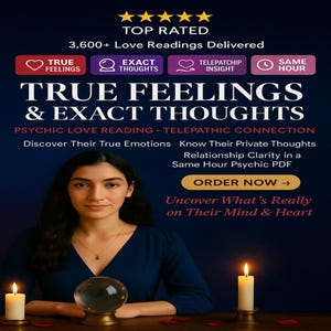 True Feelings & Exact Thoughts Tarot Reading – Same Hour Psychic Love Reading, Telepathic Relationship Insight