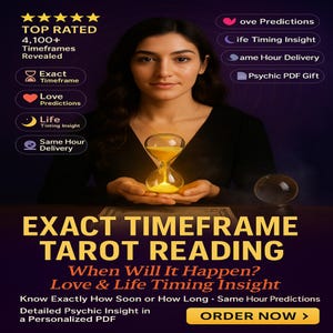 Same Hour Tarot Reading – Exact Timeframe, Love & Life Prediction | Psychic PDF Delivery