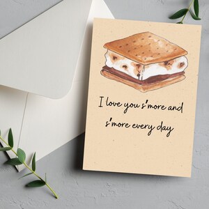 Grappige kaart Food Lover Card Punny Card Valentines Card Smores Lover Verjaardagskaart Verjaardagskaart Parenkaart Romantische kaart Valentijnscadeau