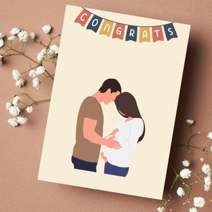 Karta na Baby Shower Karta w ciąży Karta oczekująca Karta dla mamy, która będzie rodzicami Karta ciążowa Karta z gratulacjami z okazji narodzin dziecka Karta z gratulacjami z okazji ciąży