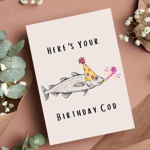 Birthday Card Fish Card Funny Birthday Card Punny Birthday Card Gift For Her Gift For Him Fishing Card