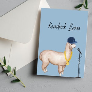 Carte de lama, fan de musique, carte de rappeur Punny, carte de rap, carte de hip-hop, carte de lama drôle