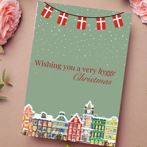 Ik wens je een heel hygiënische kerst, hygiënische kerstkaart, Deense kerstkaart, gezellige kerstkaart, fijne feestdagen, familiekerstkaart