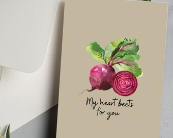 Tarjeta divertida, tarjeta de aniversario, tarjeta de San Valentín, tarjeta con juegos de palabras, tarjeta de remolacha, tarjeta de cumpleaños, tarjeta de pareja, tarjeta de amigo, tarjeta romántica, tarjeta de amor, tarjeta linda
