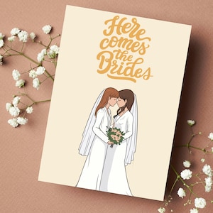 Tarjeta de boda Regalo de boda Novias para ser matrimonio Tarjeta de amor Tarjeta de boda todo incluido LGBTQ + Tarjeta de boda Tarjeta de felicitación de boda