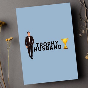 Trofeo Tarjeta de marido Tarjeta divertida Tarjeta de parejas Regalos para él Tarjeta de aniversario Tarjeta de cumpleaños Tarjeta de San Valentín Tarjeta de boda Tarjeta de papá Regalo del marido