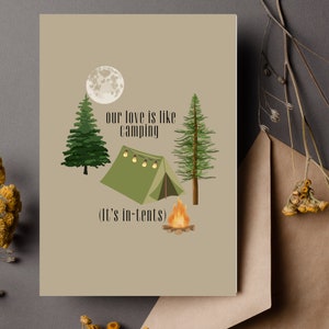 Tarjeta de San Valentín Tarjeta de amor Tarjeta de aniversario Tarjeta de cumpleaños Tarjeta romántica Tarjeta divertida Tarjeta Punny Tarjeta de naturaleza Camping al aire libre Regalo de San Valentín