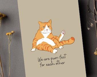 Funny Card Anniversary Card Valentines Card Punny Card Cat Card Birthday Card Couples Card Friend Card Romantic Card Love Cute Card